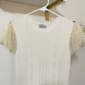 Red Valentino cream knit dress